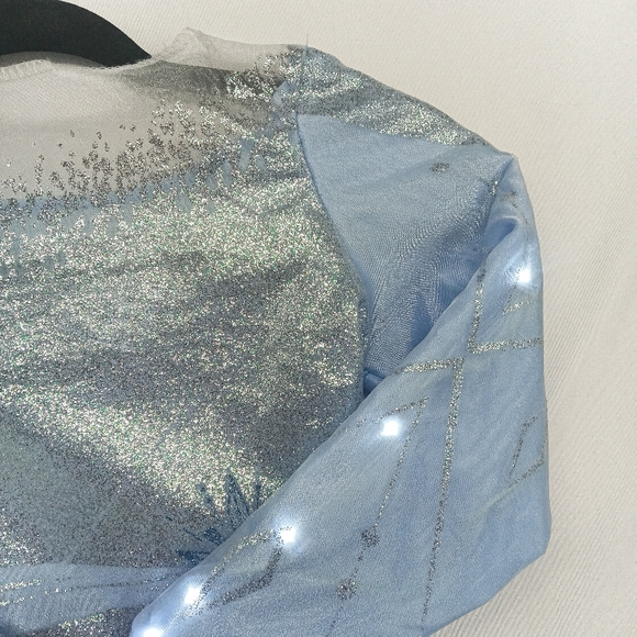 Disney Frozen Elsa Sparkly Light-Up Halloween Costume Dress Girls 4-6X One-Piece - Picture 4 of 9